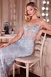 LaDivine J889 Spaghetti Strap Embellished Dress