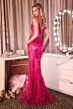 LaDivine J889 Spaghetti Strap Embellished Dress