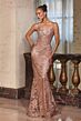 LaDivine J889 Spaghetti Strap Embellished Dress