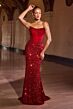 LaDivine J892 Beaded Corset Bodice Backless Dress