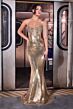 LaDivine J894 Plunging Neckline Sequin Dress