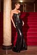 LaDivine J894 Plunging Neckline Sequin Dress