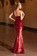 LaDivine J905 Straight Neckline Sequin Dress