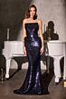 LaDivine J905 Straight Neckline Sequin Dress