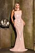 LaDivine J905 Straight Neckline Sequin Dress