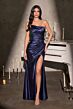 LaDivine J906 Sweep Train Drape Dress