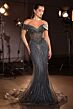 LaDivine KV1130 Off The Shoulder Embellished Dress