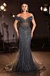 LaDivine KV1130 Off The Shoulder Embellished Dress