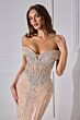LaDivine KV1130 Off The Shoulder Embellished Dress