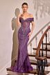 LaDivine KV1130 Off The Shoulder Embellished Dress