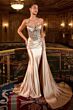 LaDivine KV1131 High Slit Strapless with Side Tail Dress