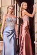 LaDivine KV1135 Sweetheart Keyhole Neckline Panel Train Dress