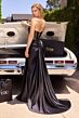 LaDivine KV1135 Sweetheart Keyhole Neckline Panel Train Dress