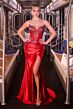LaDivine KV1136 Sweetheart Neckline Drape Skirt Dress