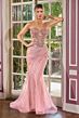 LaDivine KV1137 Sweetheart Keyhole Neckline Embellished Dress
