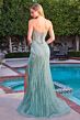 LaDivine KV1138 Slit Skirt Plunging Sweetheart Neckline Dress