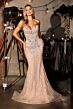 LaDivine KV1139 Sweetheart Keyhole Neckline Lace Up Dress