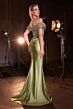 LaDivine KV1140 Beaded Corset Bodice Off The Shoulder Dress