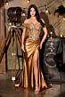 LaDivine KV1140 Beaded Corset Bodice Off The Shoulder Dress