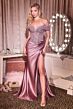 LaDivine KV1140 Beaded Corset Bodice Off The Shoulder Dress