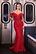 LaDivine SF209 Cold Shoulder Embellished Dress