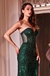 LaDivine CD0233 Strapless Sweetheart Embellished Dress