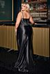 LaDivine CM383C Beaded Bodice Side Slit Plus Size Dress