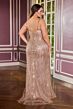 LaDivine CC398C Sweep Train Embellished Plus Size Dress