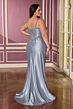 LaDivine CC463C Beaded Corset Bodice Drape Skirt Plus Size Dress