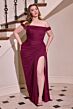 LaDivine CD387C Slit Skirt Drape Plus Size Dress