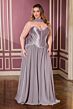 LaDivine CD668C Neck Scarf Lace-Up Plus Size Dress