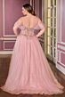 LaDivine CD721C Tulle Skirt Off The Shoulder Plus Size Dress