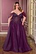LaDivine CD721C Tulle Skirt Off The Shoulder Plus Size Dress