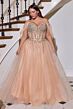 LaDivine CD721C Tulle Skirt Off The Shoulder Plus Size Dress