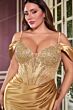 LaDivine CD729C Slit Skirt Cold-Shoulder Plus Size Dress