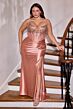 LaDivine CD729C Slit Skirt Cold-Shoulder Plus Size Dress