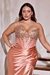LaDivine CD729C Slit Skirt Cold-Shoulder Plus Size Dress