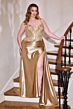 LaDivine CDS556C Slit Skirt with Side Tail Plus Size Dress