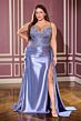 LaDivine CDS556C Slit Skirt with Side Tail Plus Size Dress