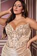 LaDivine KV1136C Slit Skirt Strapless Plus Size Dress