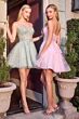 LaDivine CJ419 Illusion Corset Bodice A-Line Dress