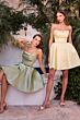 LaDivine KV1133 A-Line Satin Pleated Strapless Bat Mitzvah Dress