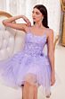 LaDivine Dress 9310 Pleated Skirt Scoop Neck Gold Short Bat Mitzvah Dress