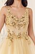 LaDivine CY019 Floral Corset V-Neck Dress