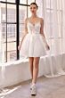 LaDivine SF047 Floral Bodice Spaghetti Straps Dress