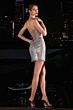 Ladivine J879 Sheer Sides Beaded Sweetheart Neck Dress