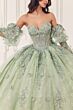 LaDivine 15722 Sweetheart Neck Juliet Sleeve Quince Dress