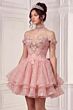 LaDivine 15742 Light Blue Back Bow 2-Way Skirt XV Anos Dress