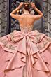 LaDivine 15744 Rose Gold Back Bow Tiered Skirt XV AÒos Dress