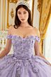LaDivine 15702 Floral Applique Sweetheart Neck Quinceanera Gown